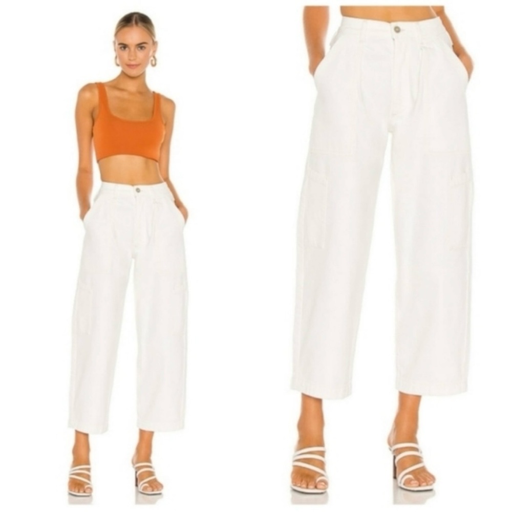 Agolde Mari Twill Utility Pants White